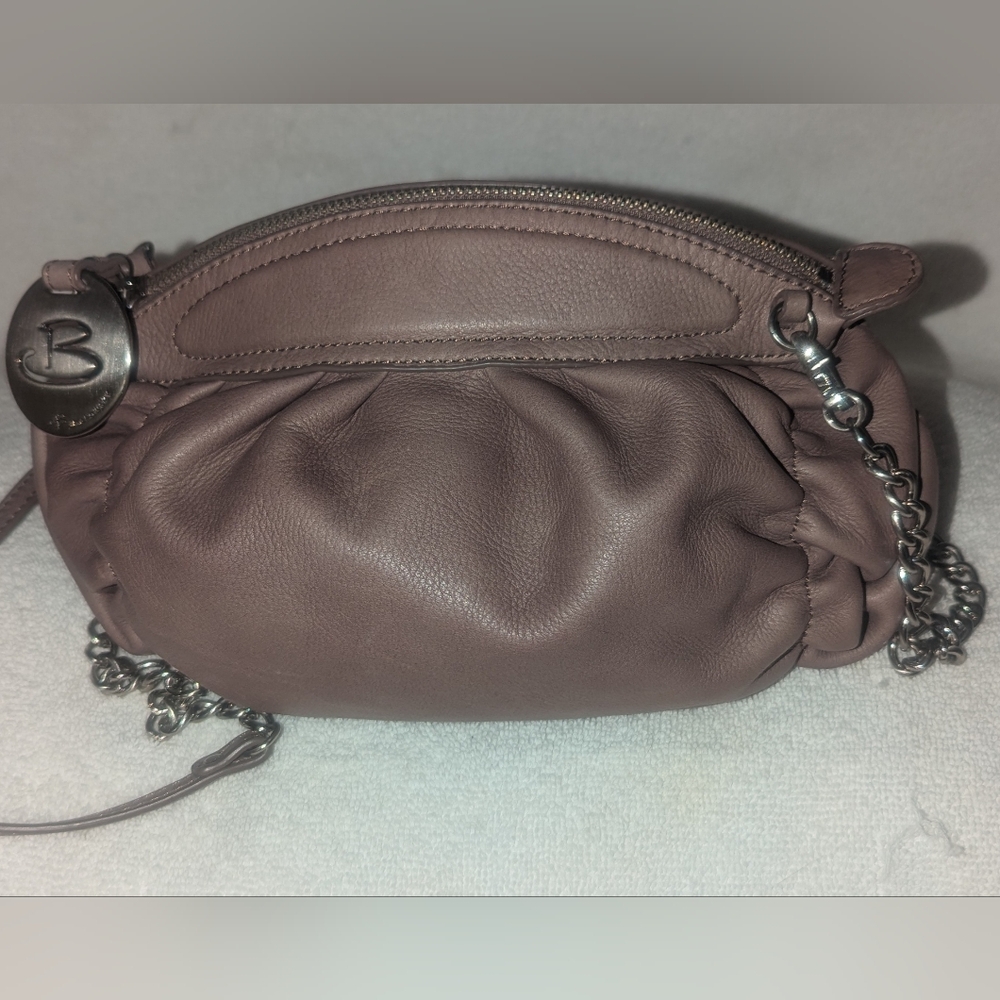 Elegant Bruce Makowsky Mauve Leather Shoulder Bag